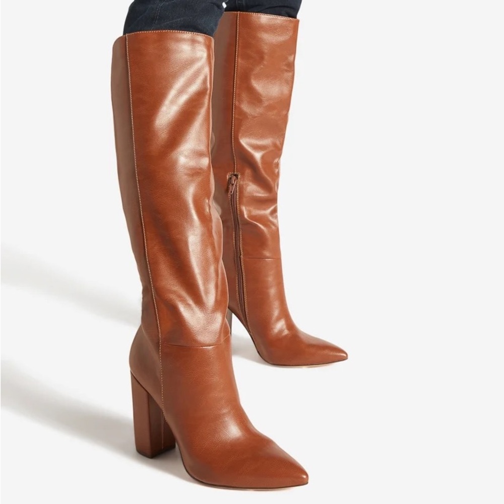 Shoe Dazzle Brown Heeled Boots